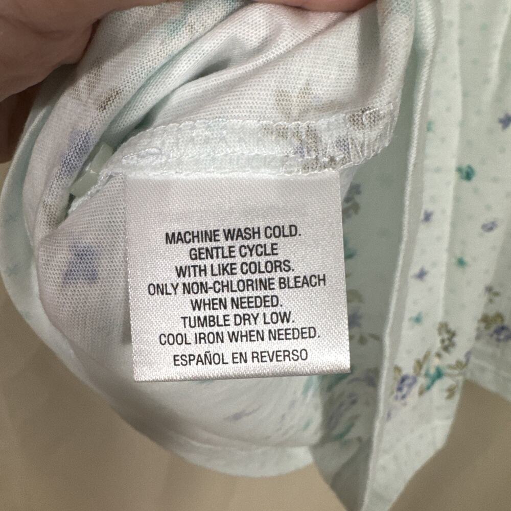 Charter Club Intimates Nightgown Blue Floral 100% Cotton Cottagecore Prairie - Picture 7 of 7